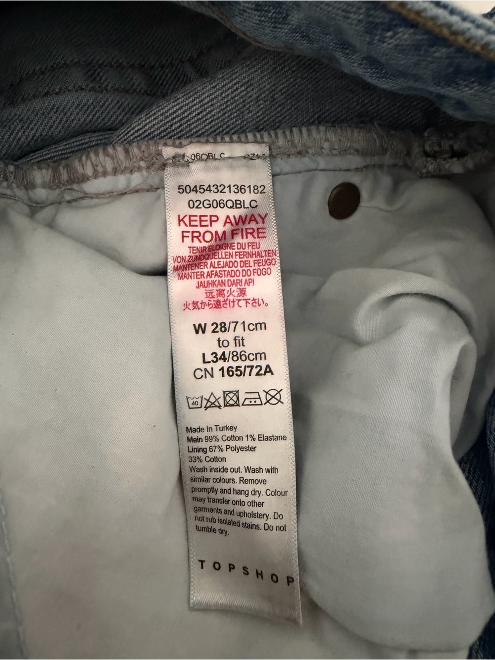Topshop Light Blue Straight Jeans - Picture 4 of 4